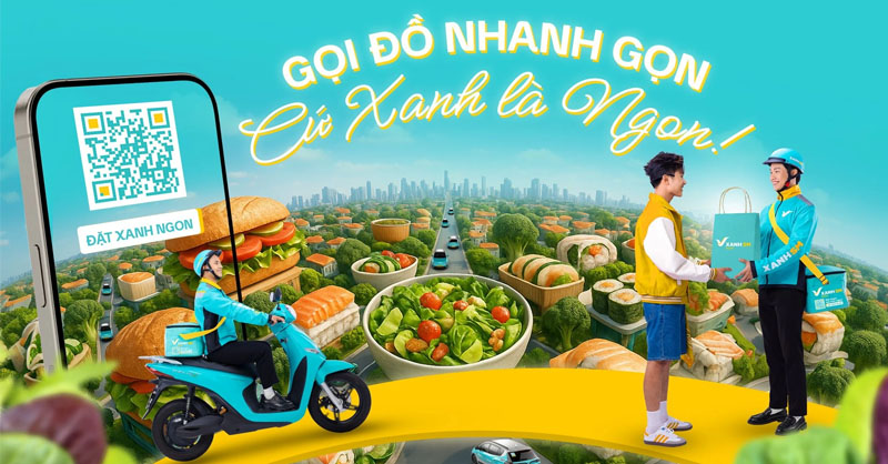 Dịch vụ giao đồ ăn nhanh Xanh SM Ngon ra mắt