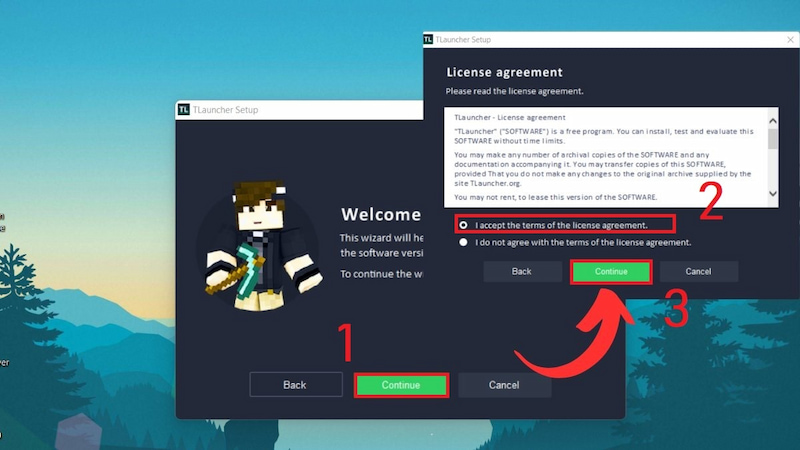 Nhấn Run để bắt đầu chạy TLauncher