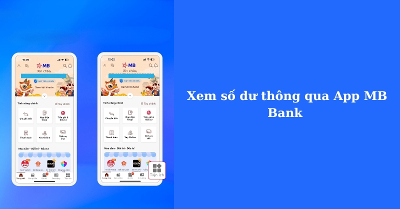 Cách xem số dư thông qua App MB Bank trên điện thoại