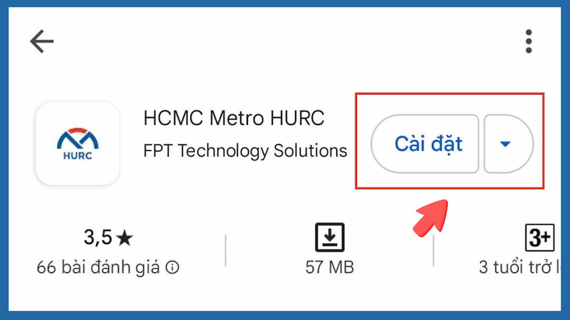 Cài đặt ứng dụng HCMC Metro HURC