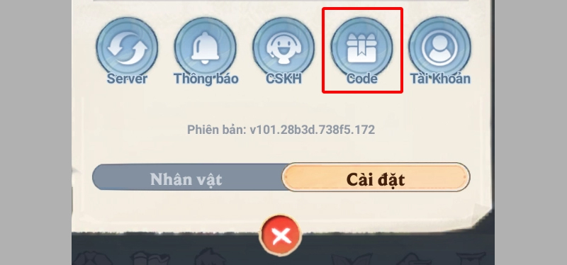 Nhấn chọn mục Code 