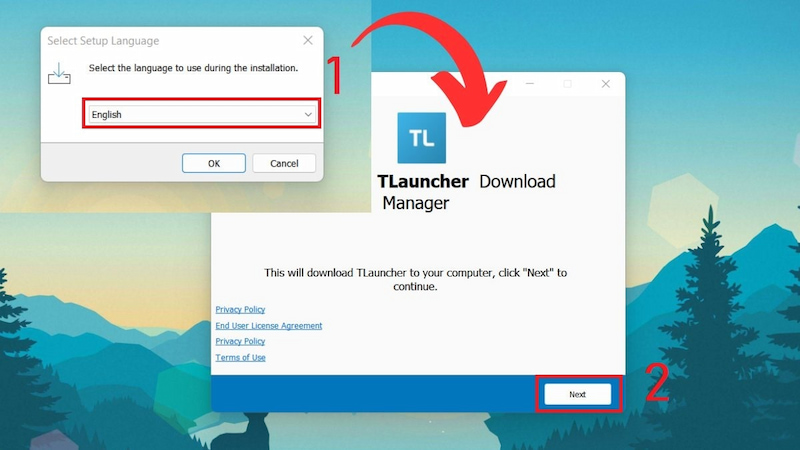 Chọn ngôn ngữ Minecraft TLauncher