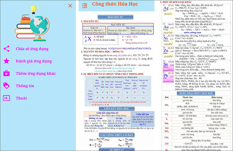 Giúp Trí Nhớ Hóa học là phần mềm hỗ trợ học sinh giải bài tập Hóa học