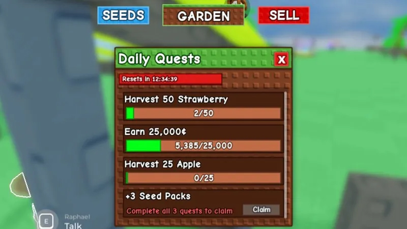 Chơi Grow A Garden hiệu quả cần quan tâm nhiệm vụ hàng ngày