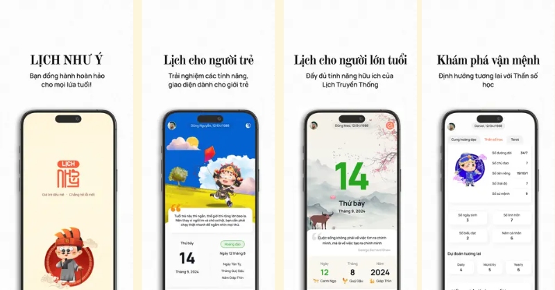 Ứng dụng lịch Như Ý trên iPhone