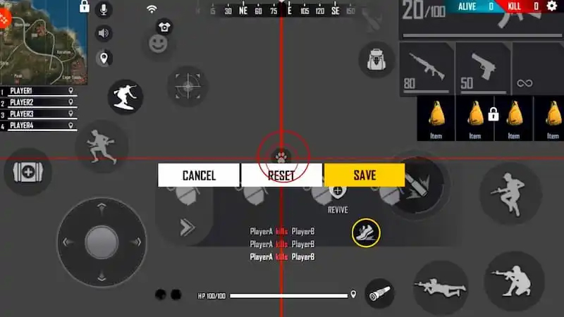 Vị trí và kích thước nút bấm (Custom HUD)