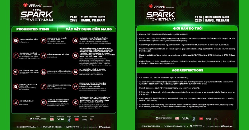 Các vật dụng cấm mang và giới hạn độ tuổi của concert K-Star Spark 2025