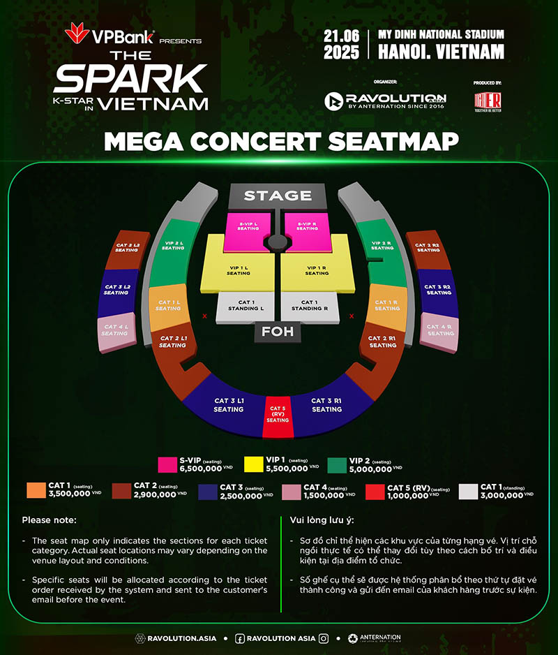 Sơ đồ của concert K-Star Spark 2025