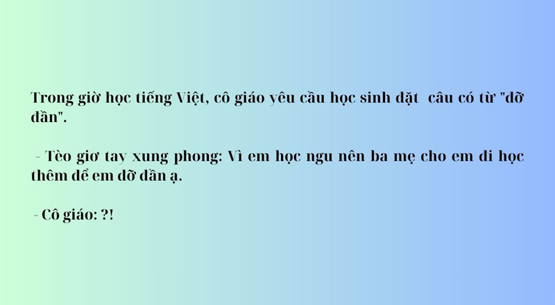 Đặt câu đỡ đần là mẩu chuyện dở khóc dở cười