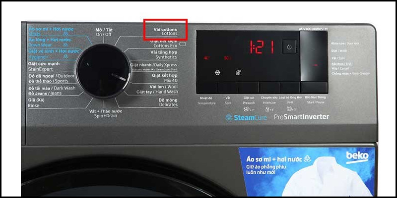 Chương trình Cottons trên máy giặt Beko