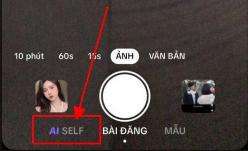 Bạn nhìn xuống phía dưới màn hình và chọn mục "AI Self"