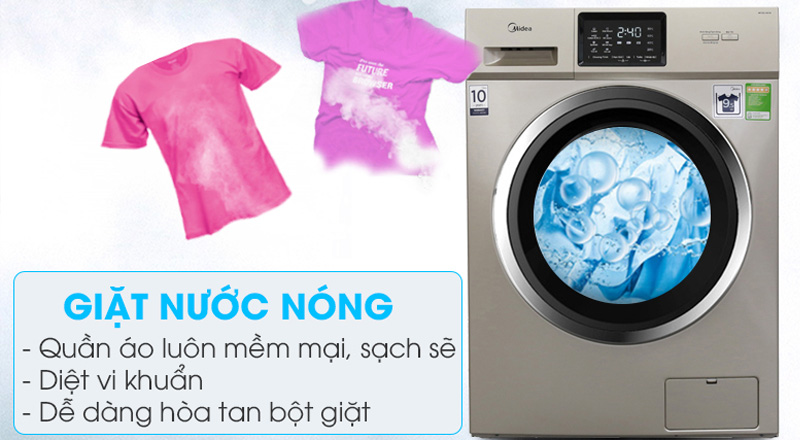 Chế độ giặt nước nóng tăng cường khả năng làm sạch quần áo
