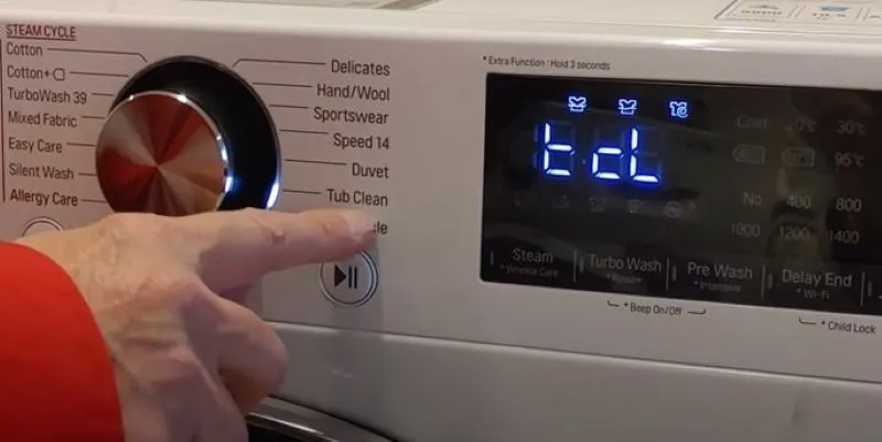 Chọn chế độ Tub Clean