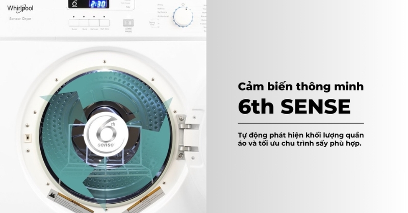 Công nghệ cảm biến thông minh 6th SENSE tối ưu chu trình sấy hiệu quả