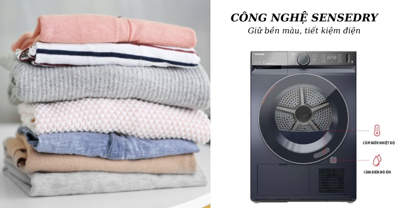 Công nghệ SenseDry sử dụng cảm biến nhiệt độ và độ ẩm