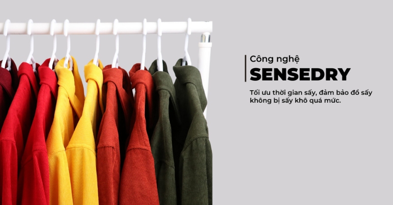 Công nghệ SenseDry trên máy sấy giúp quần áo giữ nguyên độ bền đẹp