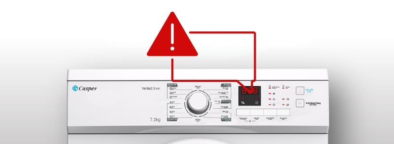 Mã lỗi máy sấy Casper là ký hiệu chữ và số hiển thị trên màn hình thiết bị