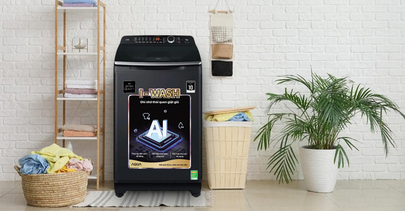 Máy Giặt Aqua 12 Kg AQW-FR120HT.BK có thiết kế hiện đại 