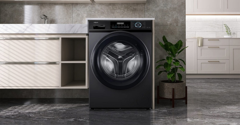 Máy giặt Aqua AQD-A952J.BK có diện mạo sang trọng 
