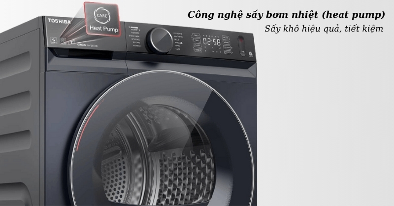 Máy sấy quần áo Toshiba làm khô hiệu quả, tiết kiệm