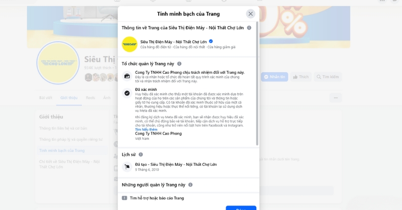 Fanpage “Siêu Thị Điện Máy - Nội Thất Chợ Lớn” đã được xác minh