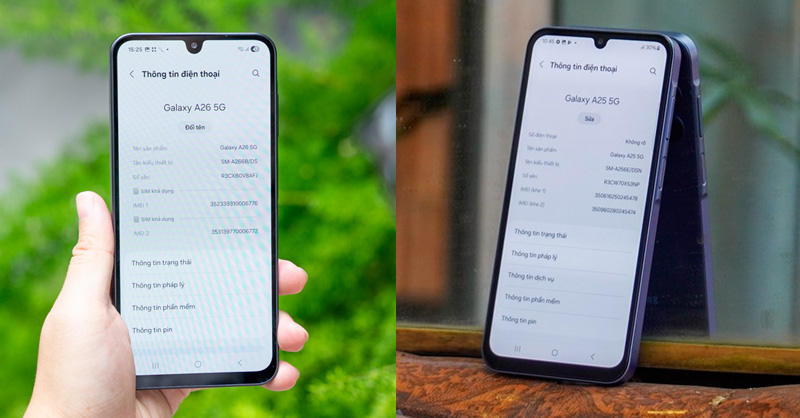 So sánh Galaxy A26 5G và A25 5G về khả năng hiển thị