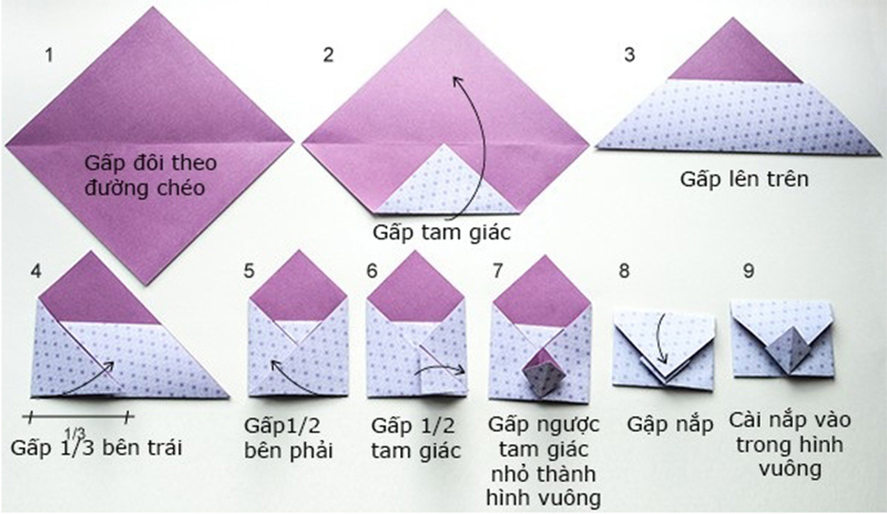 Gấp phong bì không cần keo