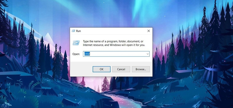 Gõ cmd vào ô tìm kiếm và nhấn Enter