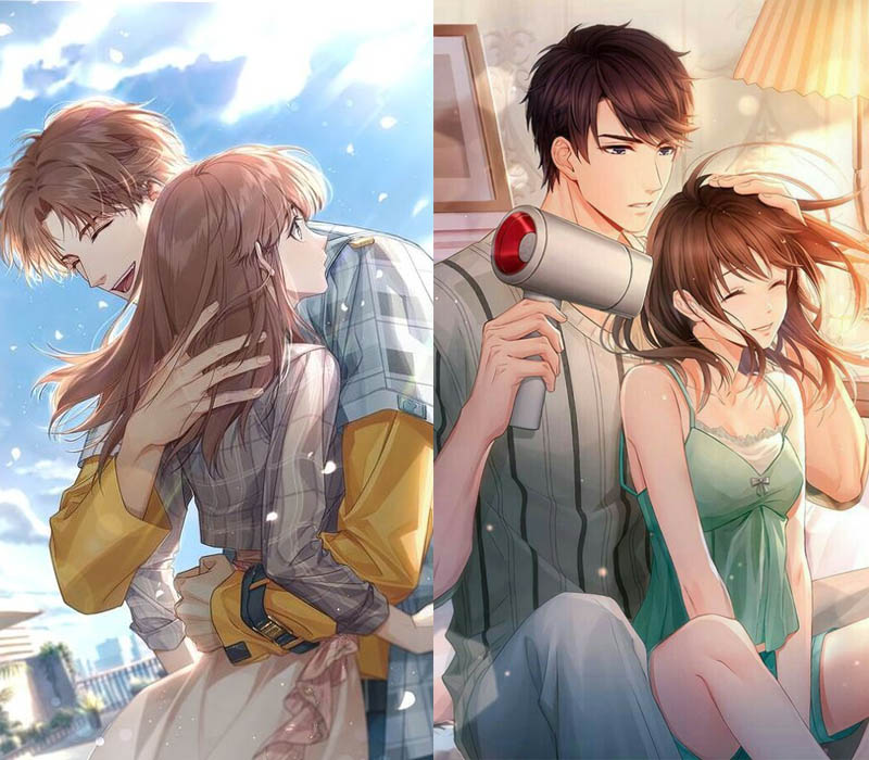 Hình ảnh cặp đôi anime yêu nhau thể hiện nét cuốn hút riêng