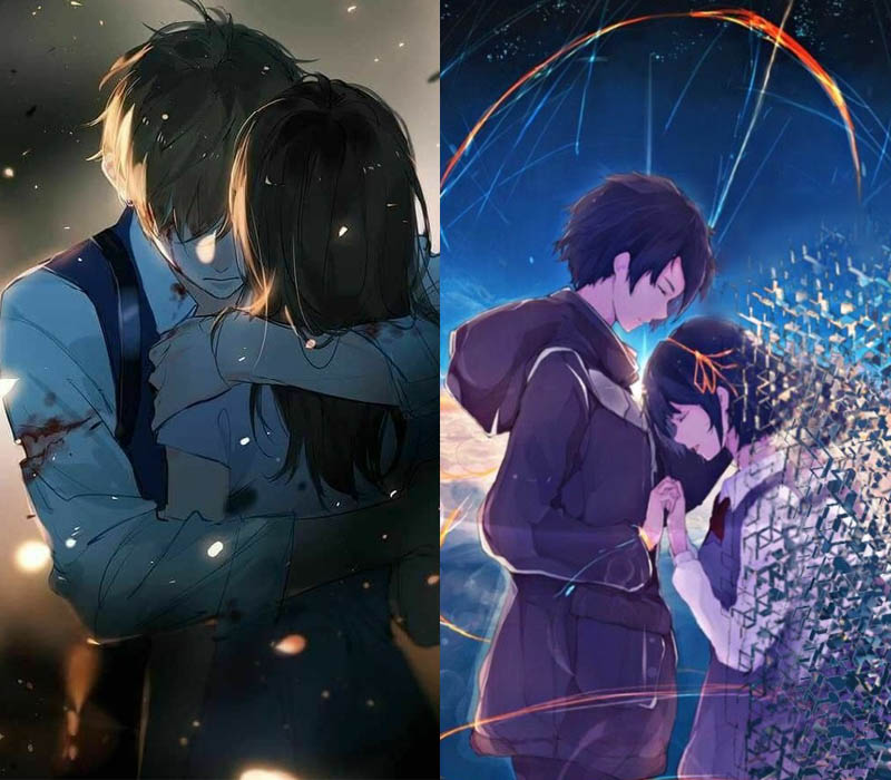 Hình ảnh cặp đôi anime yêu nhau cảm xúc