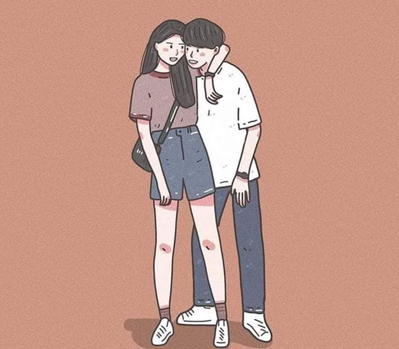 Ảnh cặp đôi yêu nhau hài hước