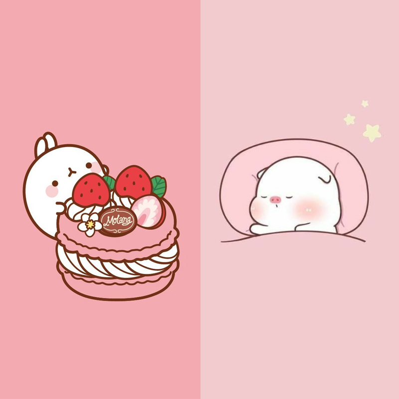 Hình nền cute màu hồng tạo nên không gian nhẹ nhàng, êm đềm 