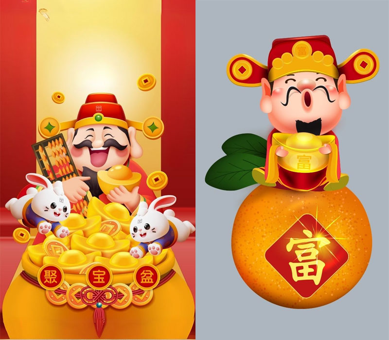 Hình nền thần tài chibi rất đa dạng và thu hút