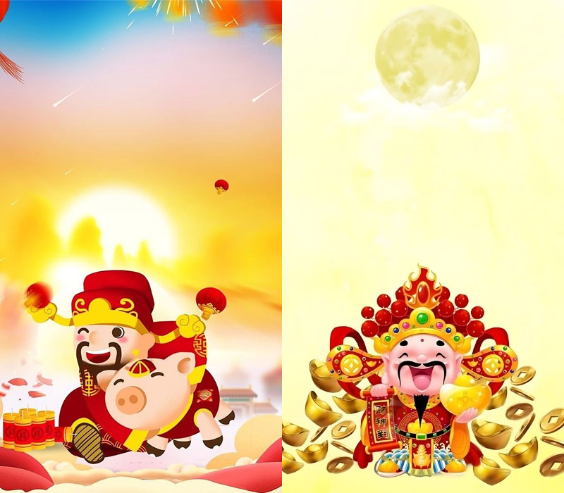 Hình nền thần tài chibi giúp chiêu tài, hút lộc trong phong thủy