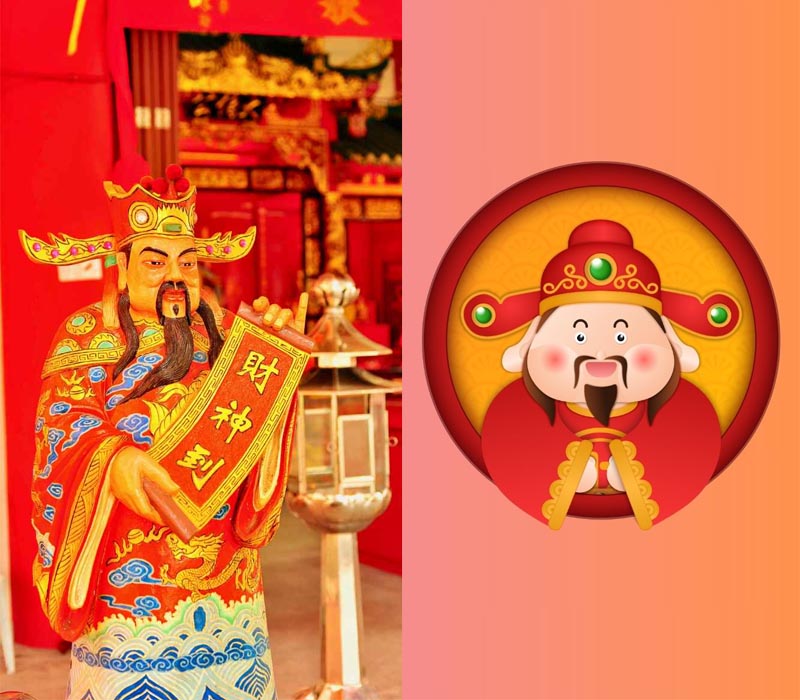 Hình nền thần tài chibi có màu sắc tươi sáng