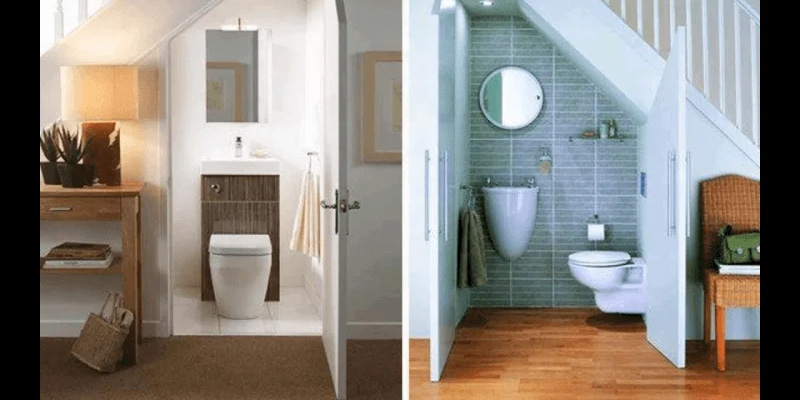 Kích thước nhà vệ sinh dưới gầm cầu thang là bao nhiêu