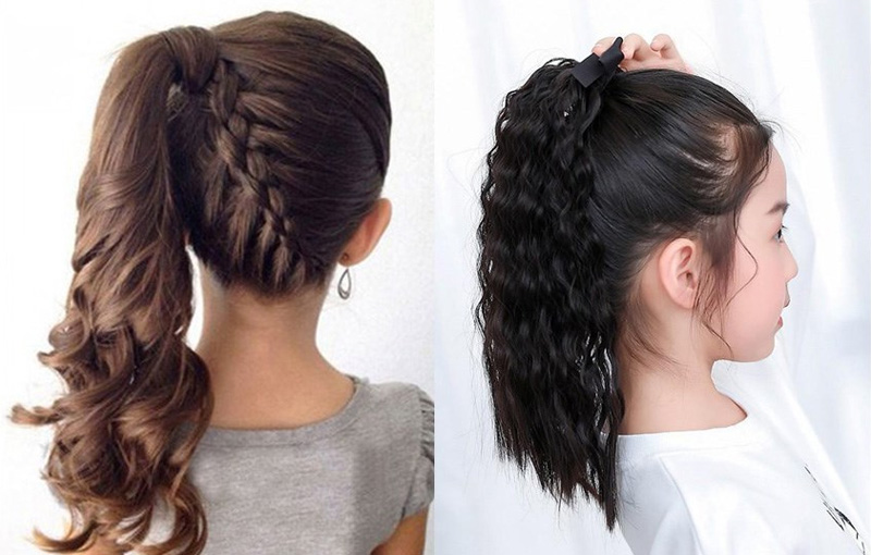 Kiểu tóc buộc đuôi ngựa linh hoạt giúp bé luôn tự tin