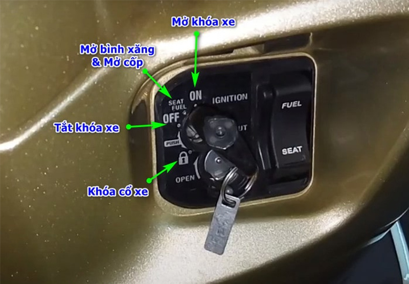 Cách mở cốp xe Air Blade phiên bản 2015 - 2017