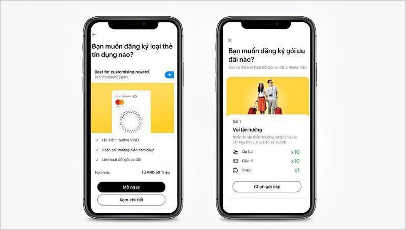 Mở thẻ tín dụng Techcombank qua app