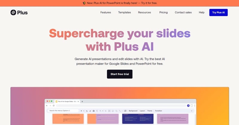Plus AI để tạo slide bằng AI