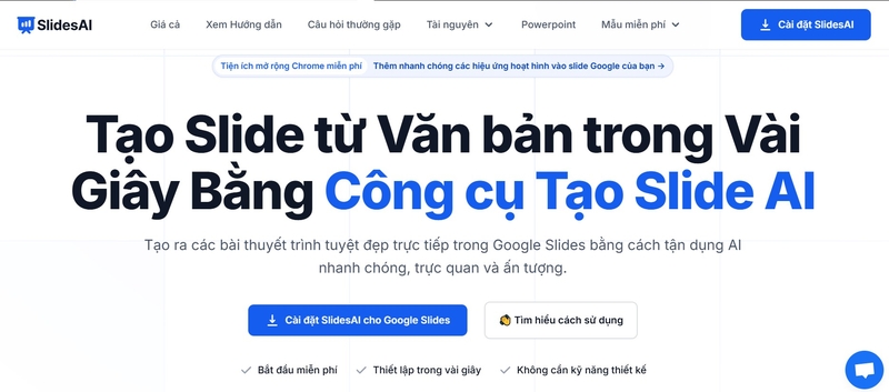 SlidesAI để tạo slide bằng AI