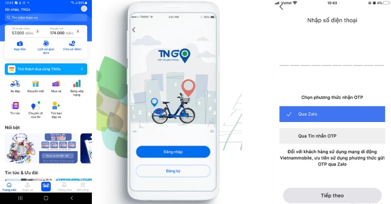 Tải ứng dụng TNGo và đăng ký tài khoản để thuê xe