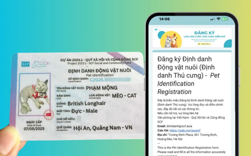 Thẻ định danh thú cưng là loại thẻ chứa thông tin về thú cưng và chủ sở hữu