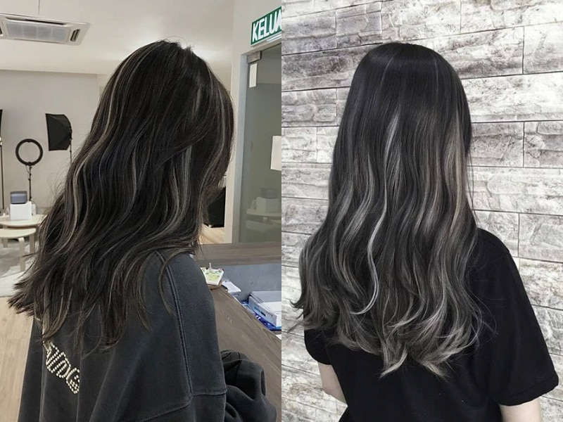 Tóc uốn ngang vai kết hợp Highlight