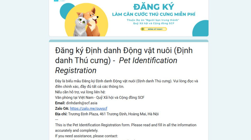 Truy cập vào biểu mẫu đăng ký và đọc kỹ thông tin
