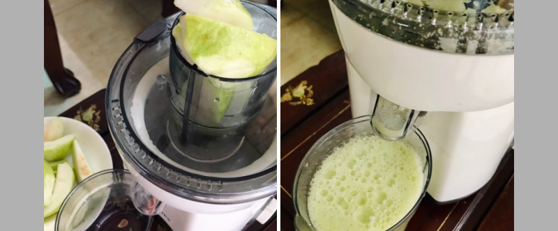 Làm nước ép ổi bằng máy ép trái cây