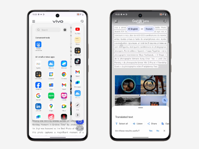 Tính năng Dịch màn hình trên Vivo V50 Lite
