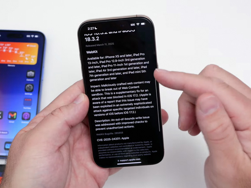 iOS 18.3.2 tập trung khắc phục lỗ hổng bảo mật quan trọng
