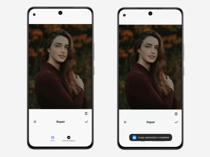 Tính năng tăng cường ảnh AI trên Vivo V50 Lite