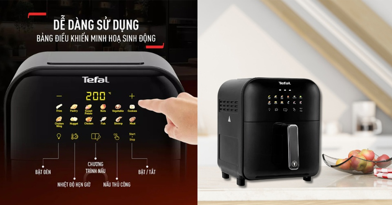 Nồi Chiên Không Dầu Tefal EY821868 làm chín thực phẩm nhanh chóng